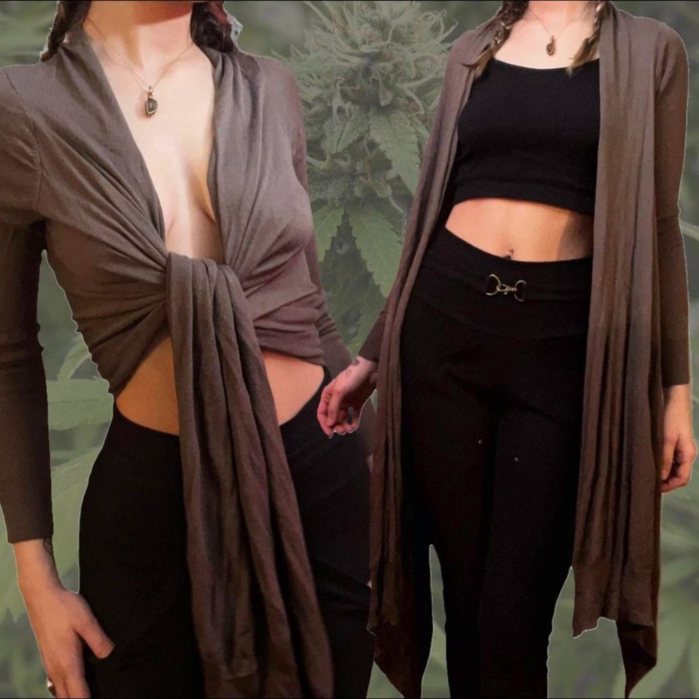 Earth Tone Soft High-Low Lightweight Versatile Cardigan -XS/S